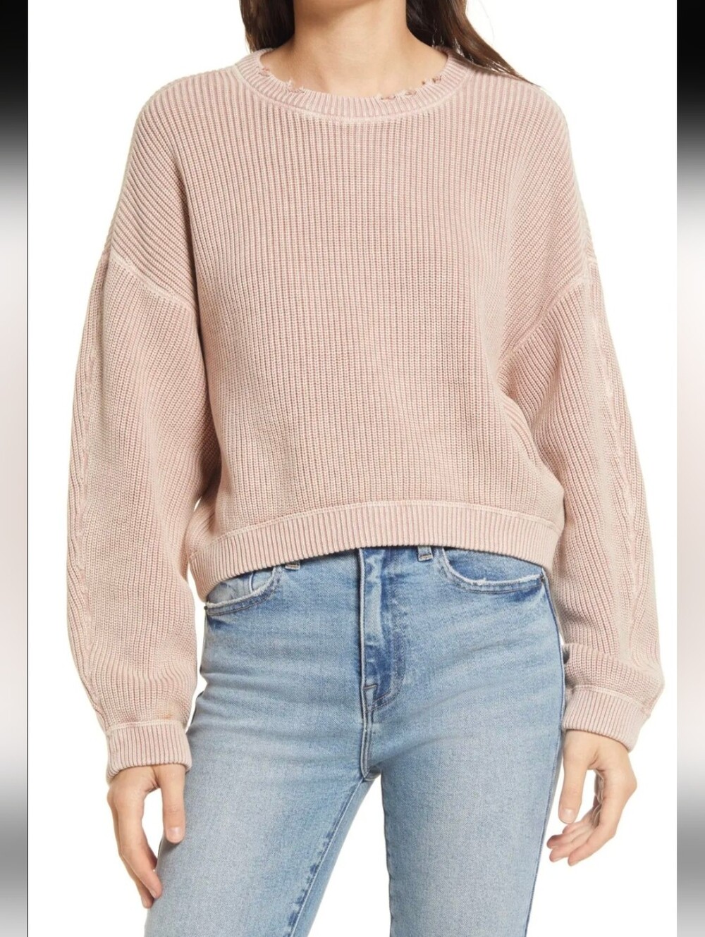 Pistola-"Frances" Cropped Sweater in Dusty Rose-Size Small